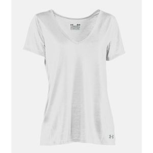 NEW Women's Small UNDER ARMOUR Burnout Running T-Shirt White 1235851 100